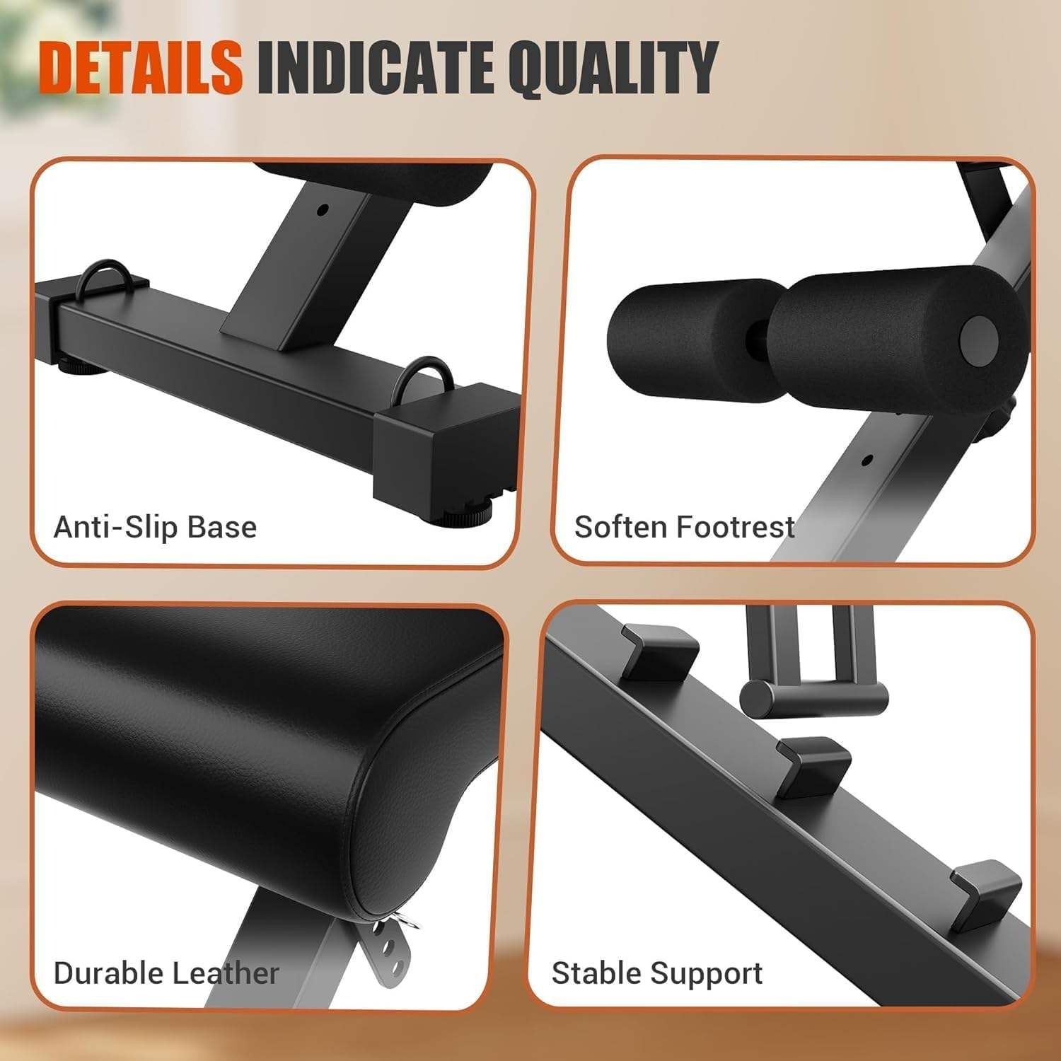 Adjustable Foldable Home Training Gym Bench Fitness Chair Stainless Steel Frame PU Material 150cm Length Sit-Up Dumbbell Racks