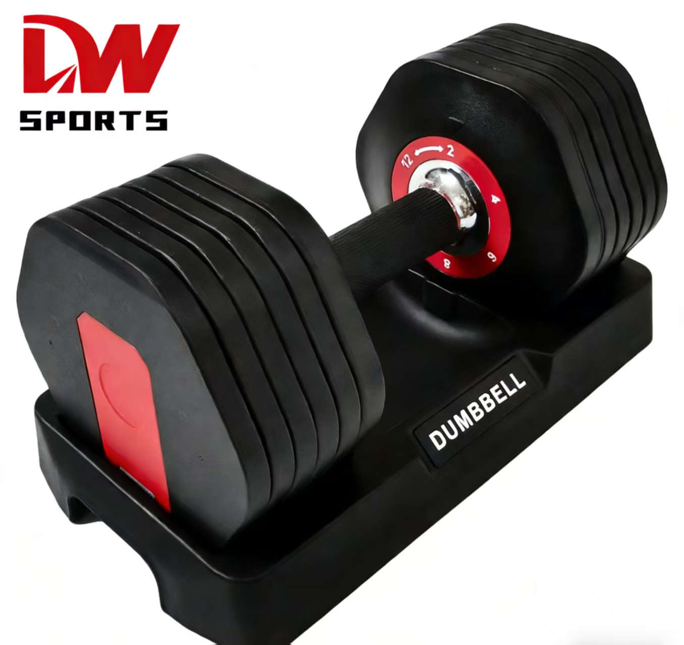 12kg 26.5lb Factory Direct Adjustable Dumbbell With Quick Weight Adjustment Home Gym Equipment