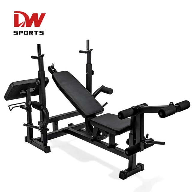 New Scenarios Exercise Adjustable Backrest Metallic Multifunction Weight Bench for Commercial Gym Home
