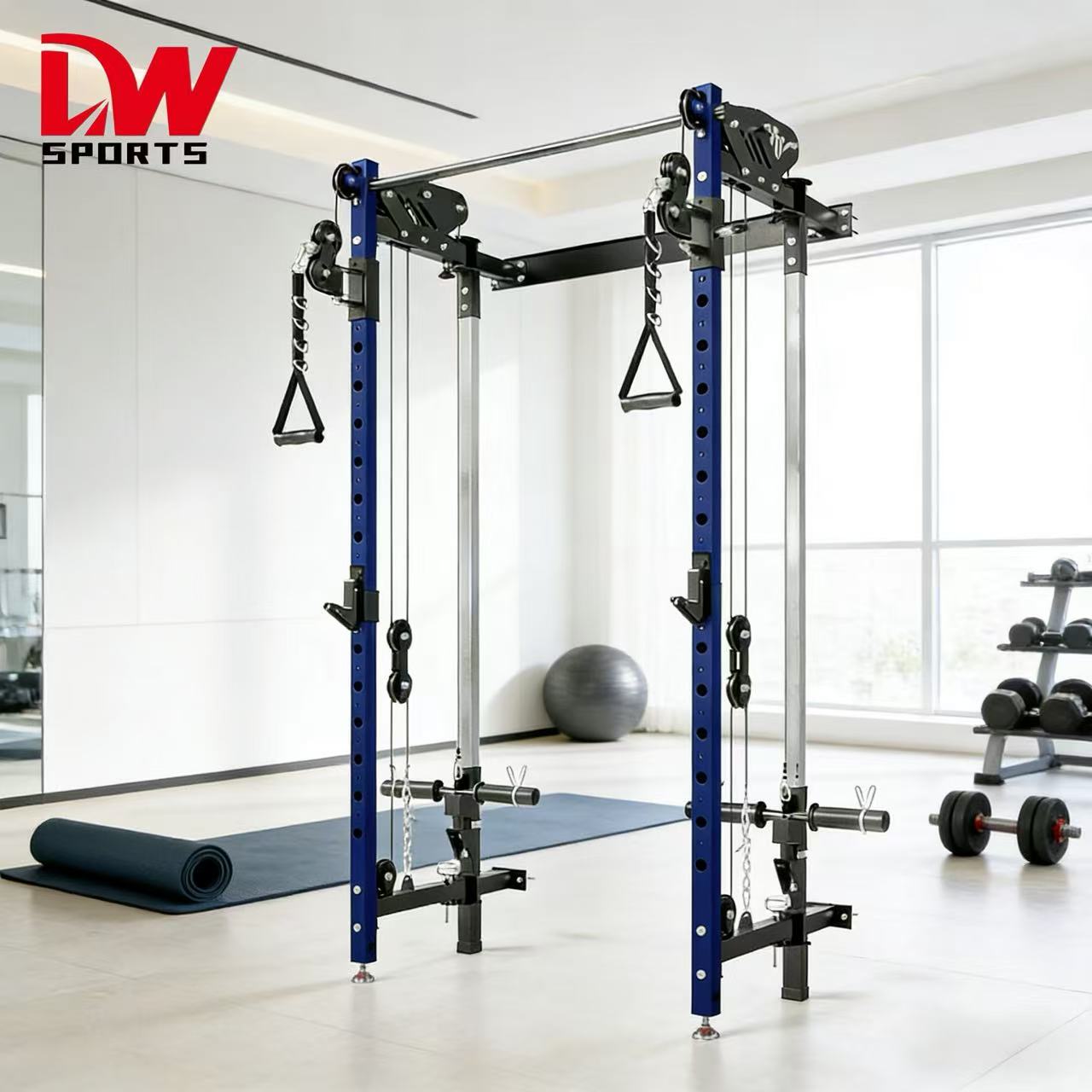 High Quality Wall Mounted Folding Steel Power Rack Functional Trainer for Cross Fit Home Use