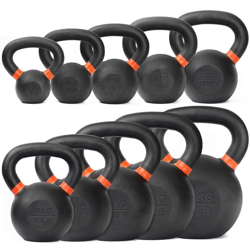 DW SPORTS FITNESS Custom Private Label Unisex Strength Training Cast Iron KettleBell Model KB-D-104 for Gym or Home