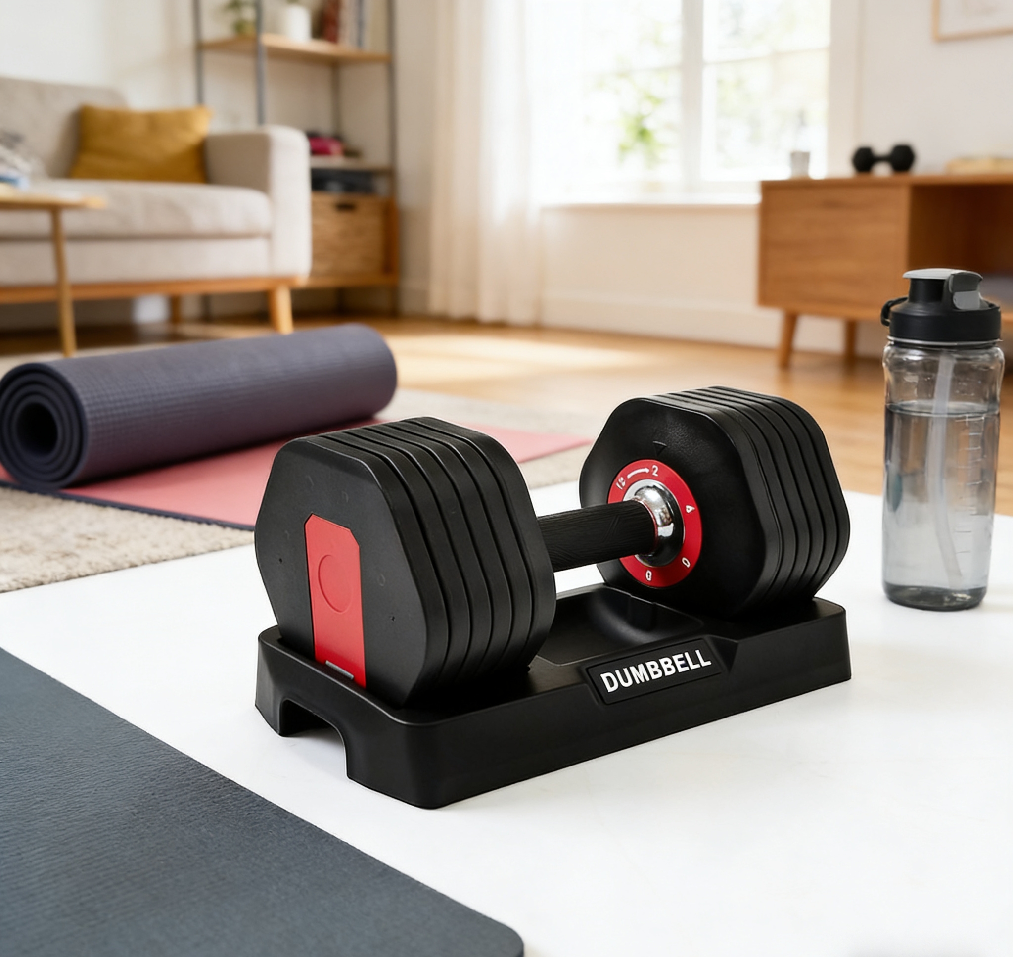 12kg 26.5lb Factory Direct Adjustable Dumbbell With Quick Weight Adjustment Home Gym Equipment