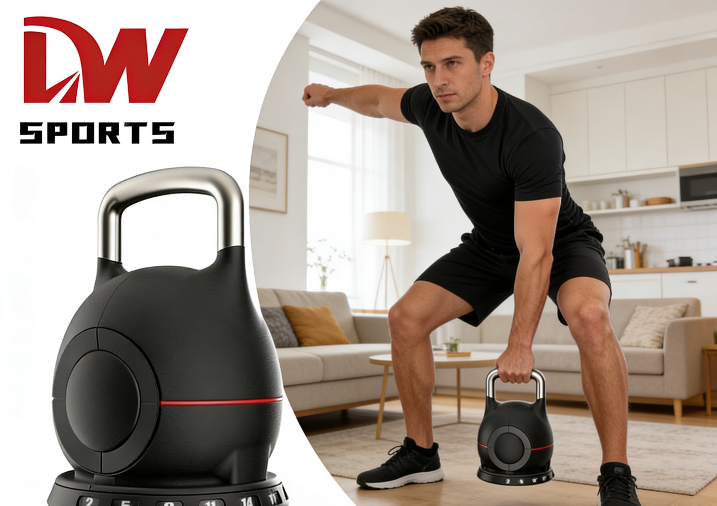 Adjustable Kettlebells Fitness Equipment for Strength Training Adjustable Competition Kettlebell 2-20KG