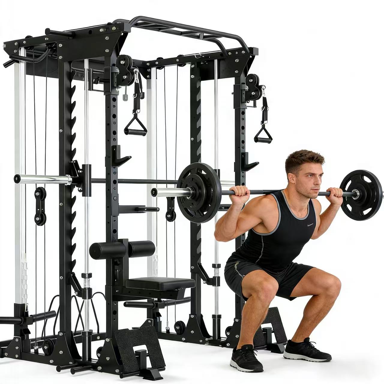 Doublewin Universal Functional Trainer-Carbon Steel & Metal Construction for Comprehensive Fitness Exercise
