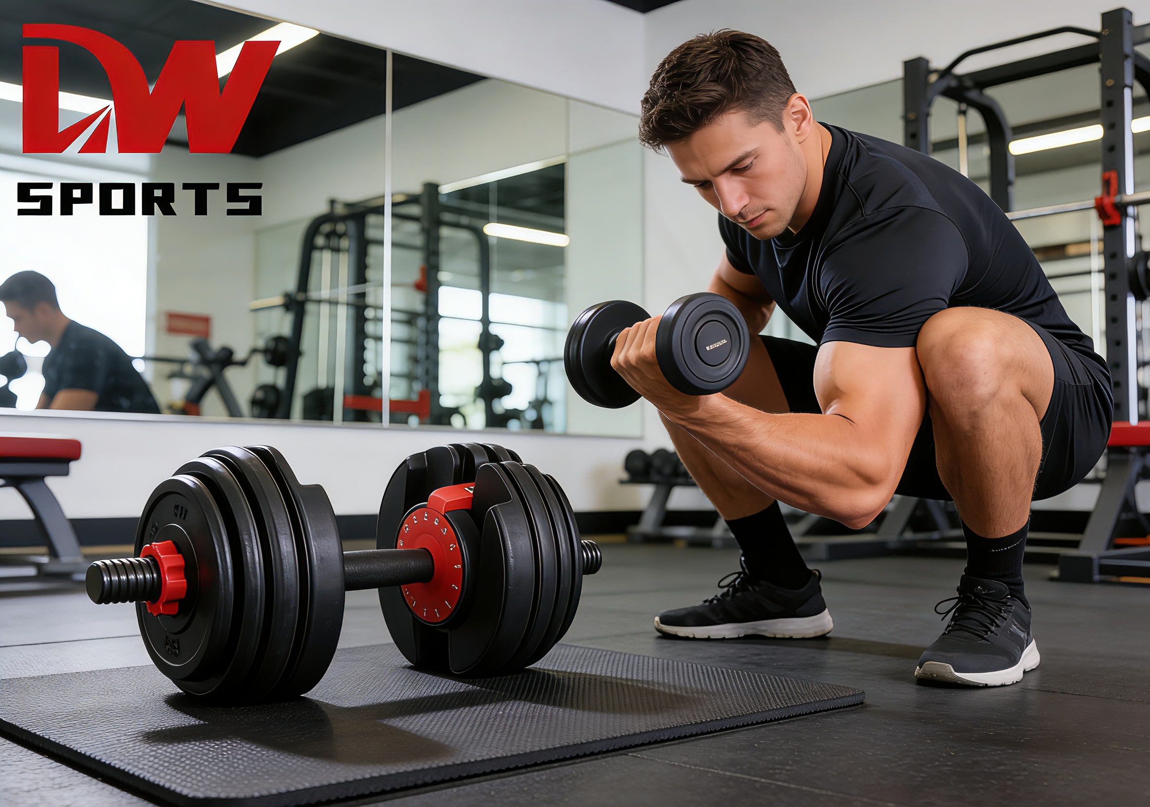 52.5lbs/24kg Adjustable Dumbbell Upgraded Adjustment Heavy Duty Fitness Equipment