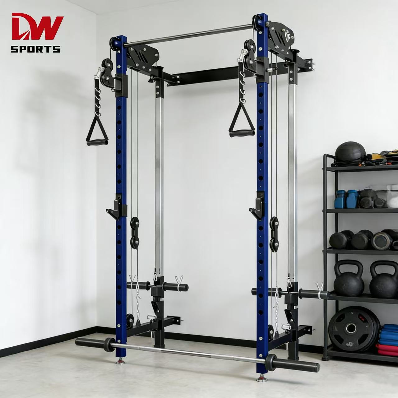 High Quality Wall Mounted Folding Steel Power Rack Functional Trainer for Cross Fit Home Use