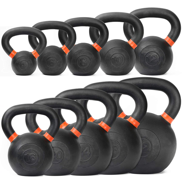 DW SPORTS FITNESS Custom Private Label Unisex Strength Training Cast Iron KettleBell Model KB-D-104 for Gym or Home
