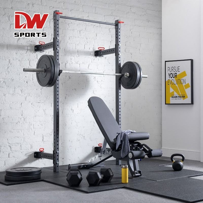 Wall Mount Folding Squat Rack for Home Gym