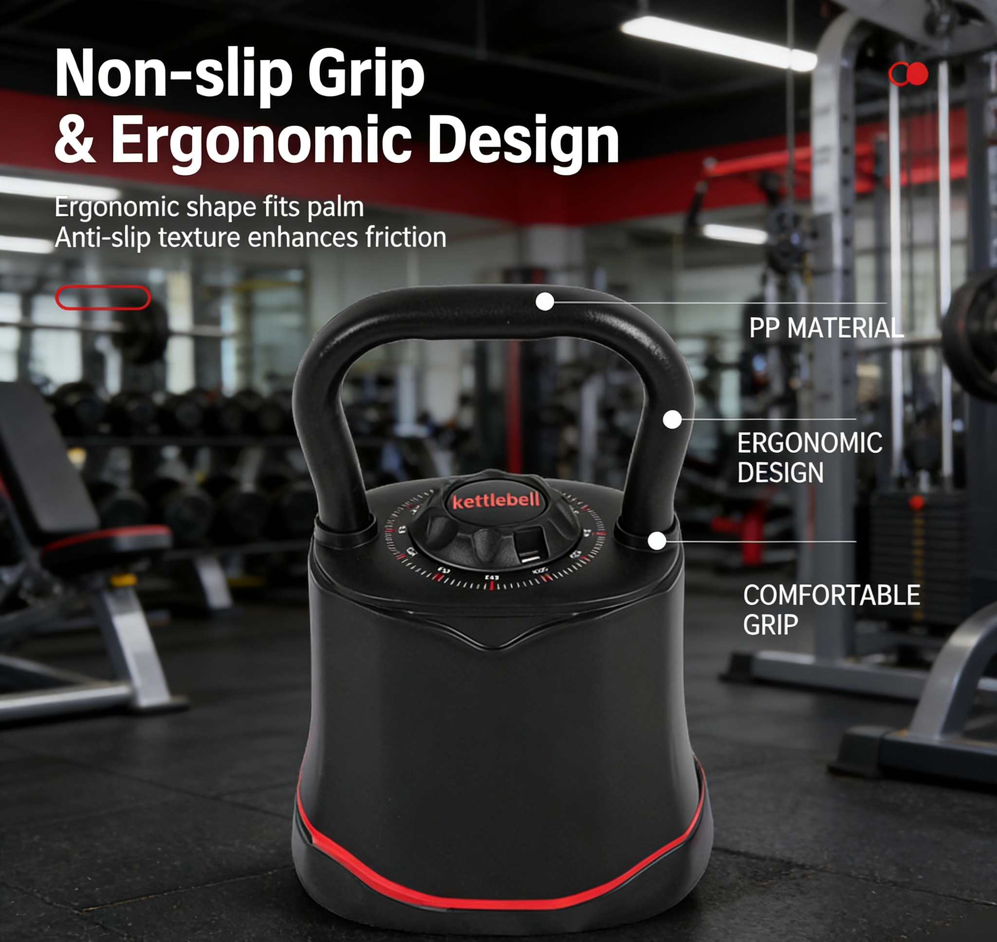 Wholesale 18KG Handheld Adjustable Kettlebell Multi-Functional Strength Trainer for Home Gym