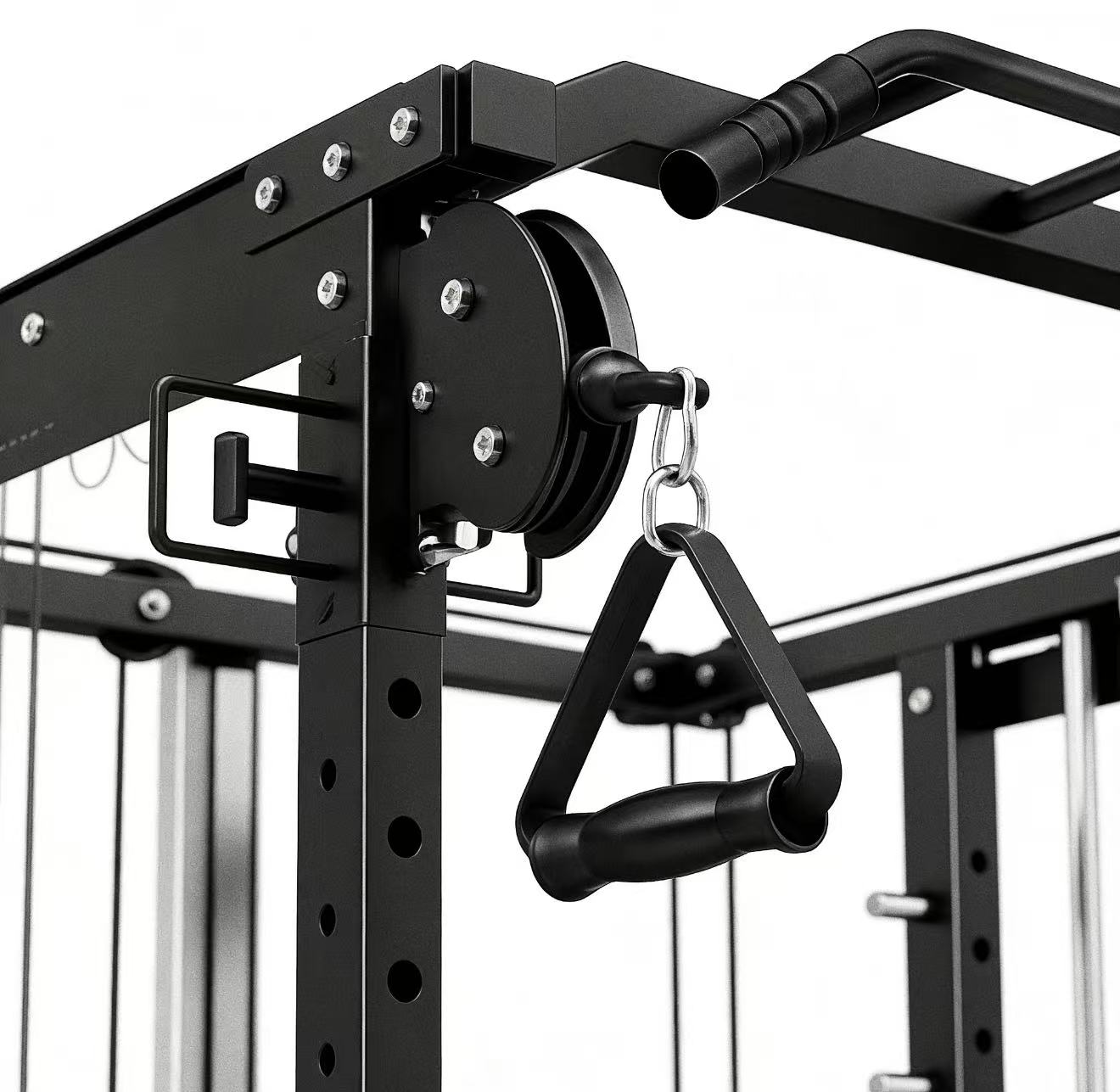 Smith Machine, 2All-in-One Squat Rack with Smith Bar, Workout Cage Strength Training Equipment with Attachments